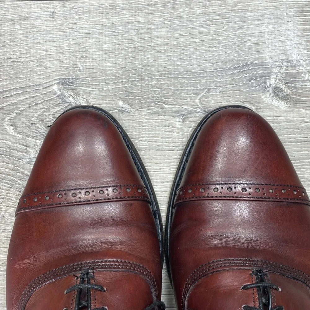 Allen Edmonds Fifth Avenue Mens 8.5 D Brown Leather Cap Toe Oxford Dress Shoes